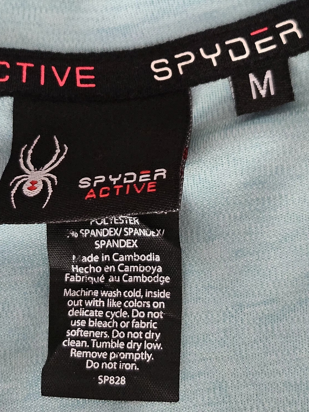 Spyder Active Aqua Mint Heathered 1/4 Zip Pullover Jacket Size M Thumbholes - Picture 9 of 13